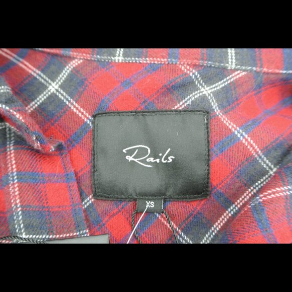 NWT Rails Red & Blue Plaid Collared Shirt Flannel XS - Picture 11 of 12